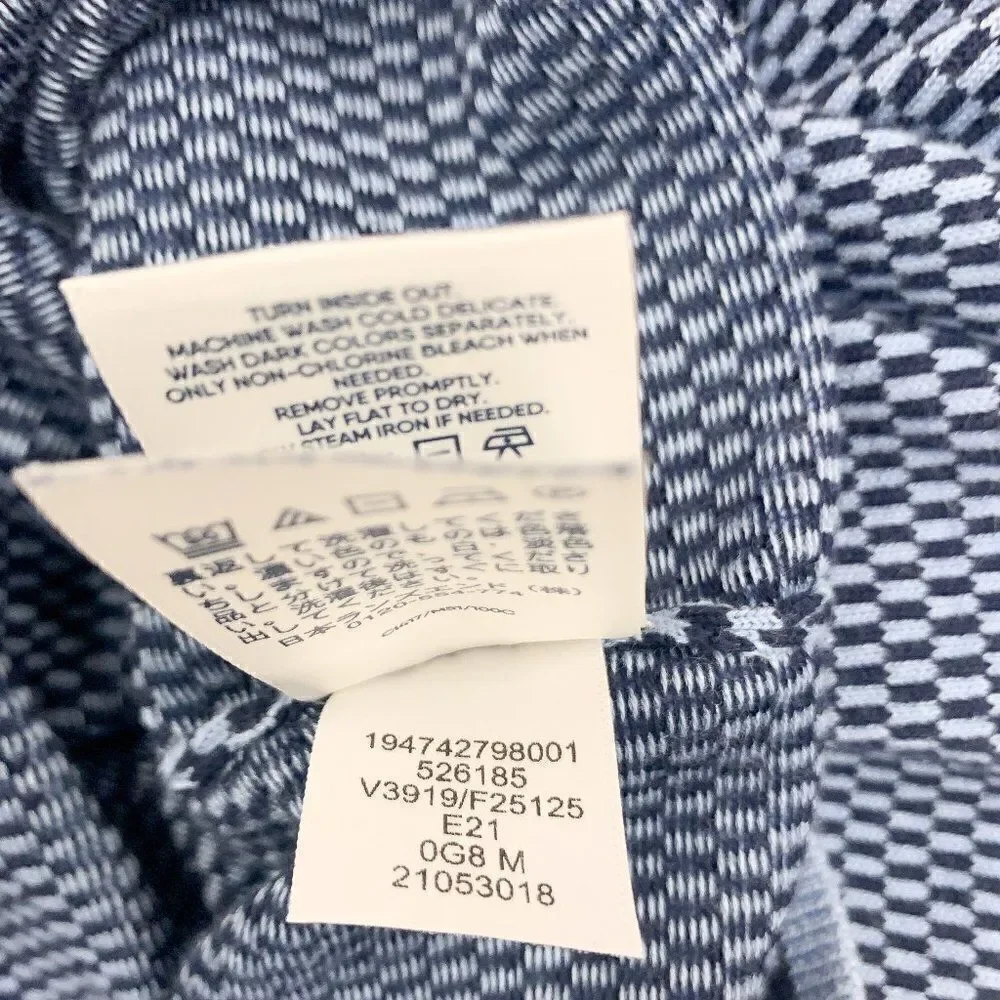 Lands End Sweater Mens Medium Blue Business Casual Supima‎ Cotton Hike Cozy